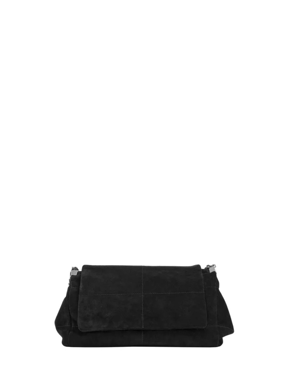 NWT Zara Black Suede Shoulder Bag with Chain Straps